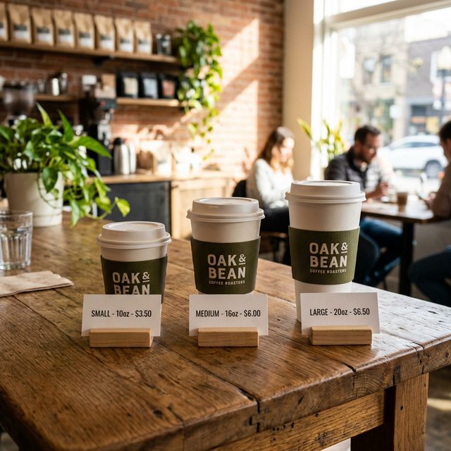 แก้วกาแฟ 3 ขนาด พรรณนา Decoy Pricing